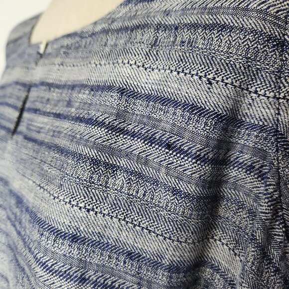 NWT Pure Jill Linen Tunic Maxi Shift Dress Key-Hole Sleeveless Pocket Sapphire - Picture 5 of 12